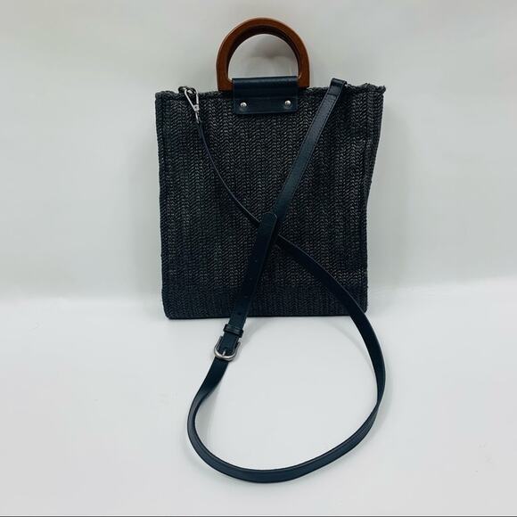 MW Most Wanted USA Wooden Handle Weaved Bag - Picture 1 of 8